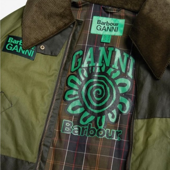 + GANNI corduroy-trimmed padded color-block waxed-cotton jacket
UK 10 - Picture 5 of 8